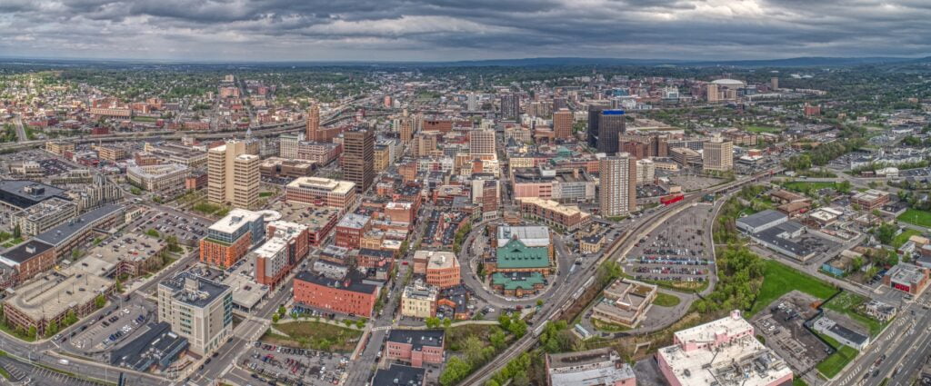 Cityscape of Syracuse NY. Advertising blog article on commercial land for sale in syracuse ny.